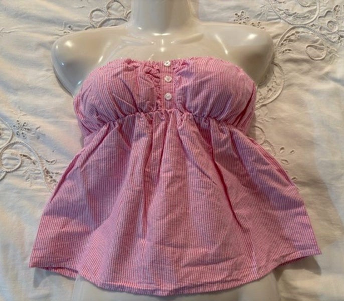 STRAPLESS TIE BACK PINK STRIPE TOP - SIZE 8 - BRAND NEW Carousel 5
