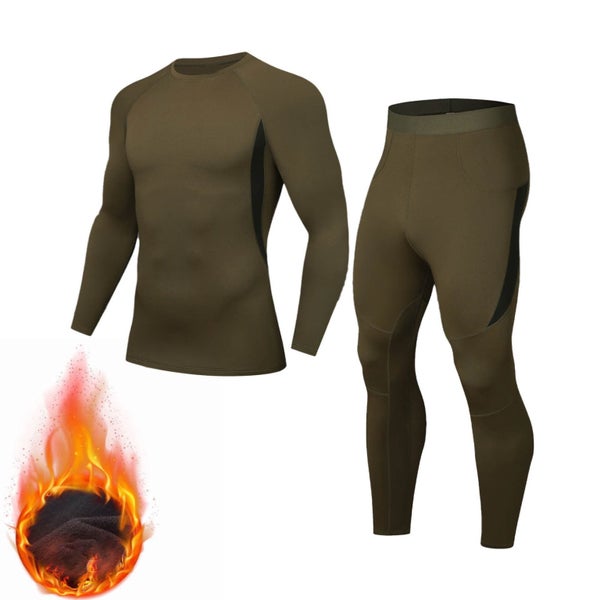 Thermal Underwear for Men, Fleece Lined Long Johns Base Layer Bottom Top, S Carousel 1