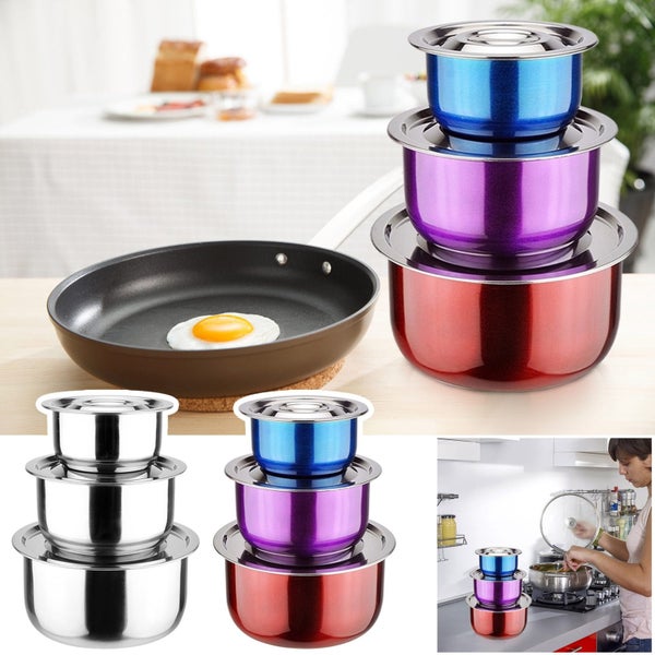 Stainless Steel Bowls ! Thai Style 3 Piece Cooking Pot Set, Stainless Steel Carousel 1