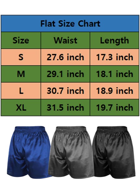 Mens Silk Satin Boxers Shorts Underwear Sleep Pajama Lounge Shorts (Black,S Carousel 2