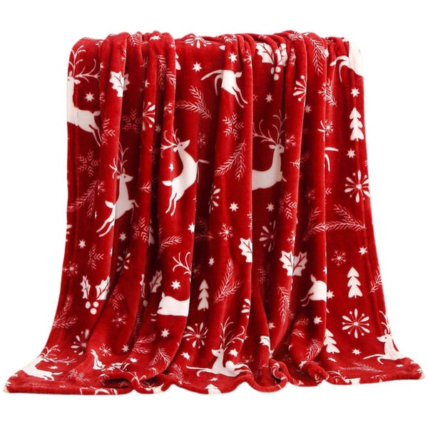 Christmas Blanket Christmas Reindeer Blanket, Festive Flannel Throw Blanket Carousel 2