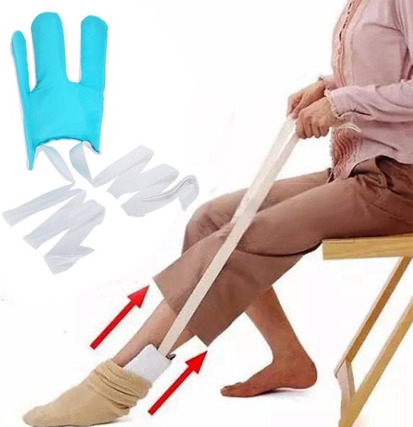 Sock Aid Sock Aid Device for Seniors Disabled Pregnant Sock Helper -Cyan Carousel 3