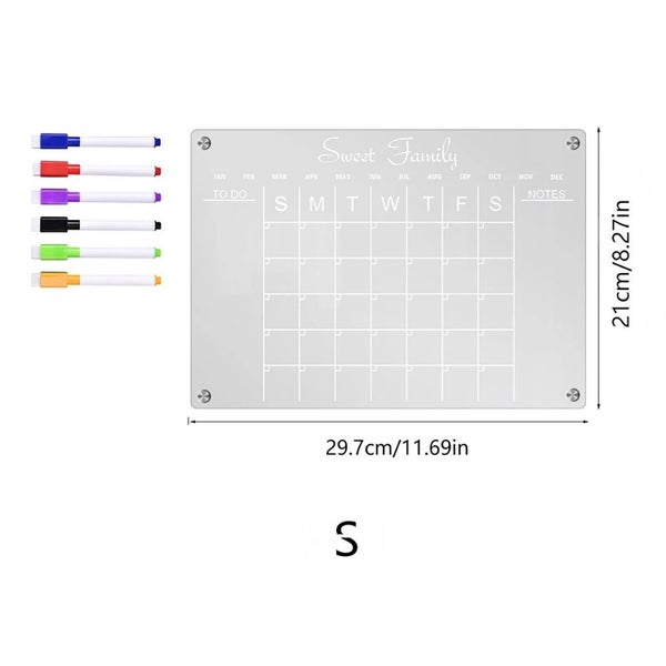 Magnetic Monthly Calendar for Fridge Erasable Acrylic Whiteboard Planner Carousel 4