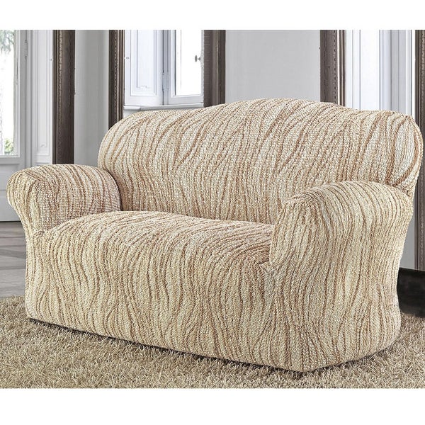 Stretch Furniture Covers - 2 seater - Italian Made - Beige Carousel 1