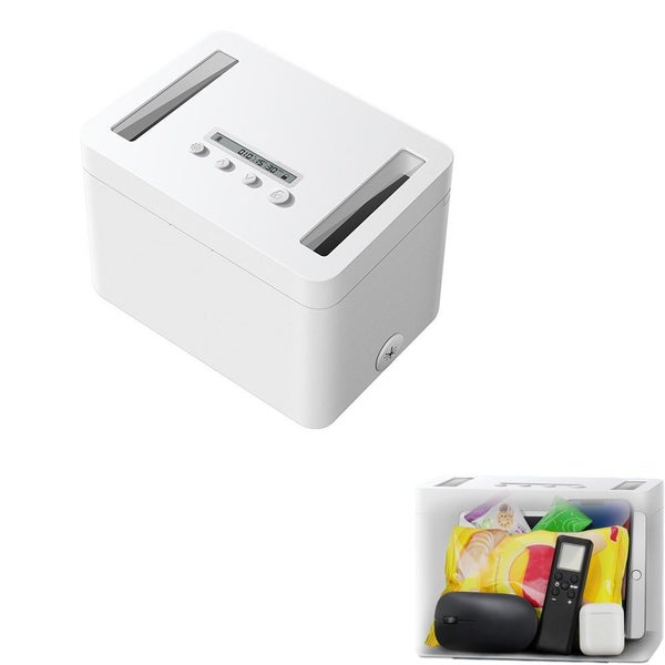 Metal Timed Lock Box Self-Control Phone Box Timer Locker with Display Carousel 1