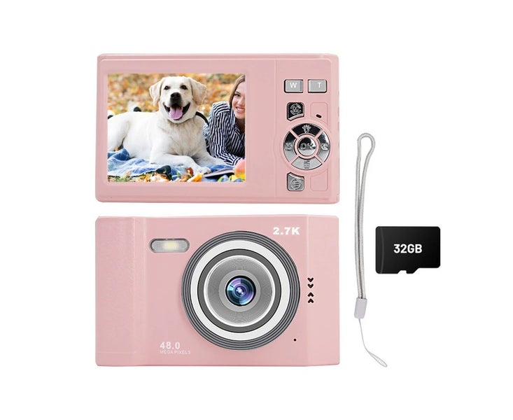 48MP HD Compact Digital Camera with 32G Memory Card-Pink Carousel 1