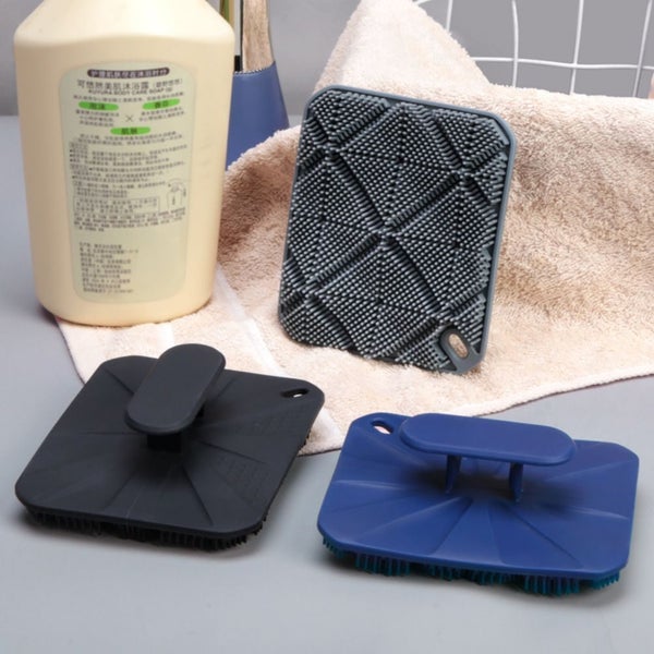 2PCS Silicone Bath Brush Exfoliating Back Scrubber & Shower Massager-Gray Carousel 3