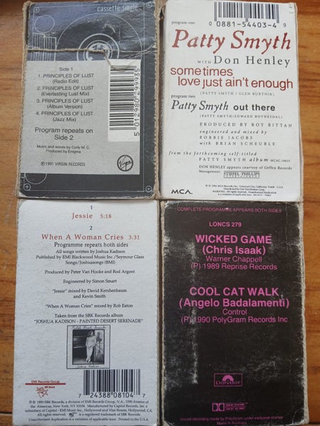 FOUR CASSETTE SINGLES ENIGMA,PATTY SMITH,JOSHUA KADISON ,CHRIS ISAAK Carousel 2