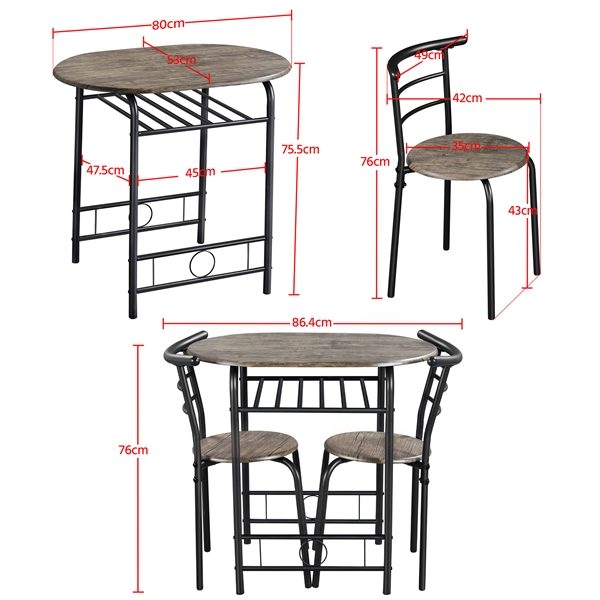 3 Piece Dining Set Carousel 2