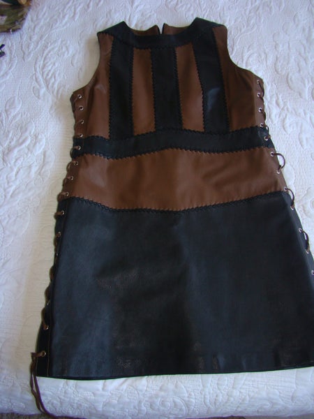 Lovely Tan & Black Soft Leather Dress ... A one off Carousel 7