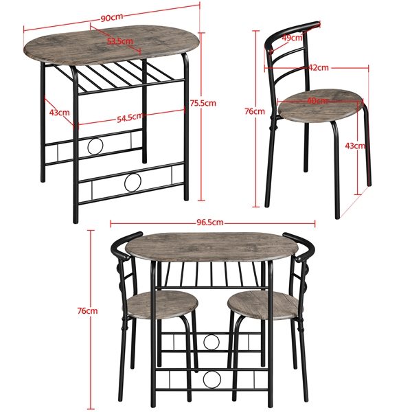 3 Piece Dining Set Carousel 2