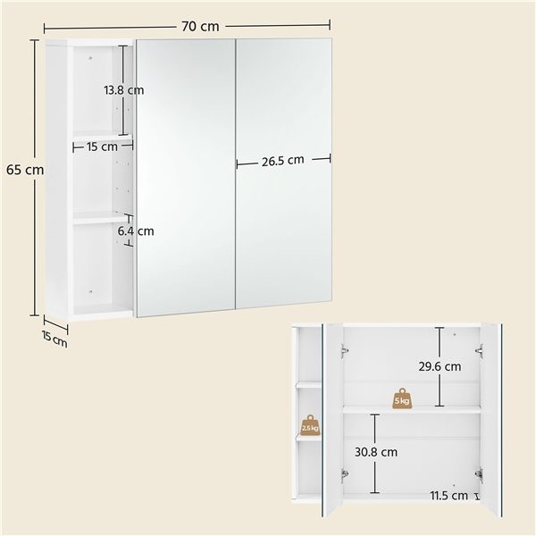 Bathroom Wall Cabinet with Mirror Carousel 2