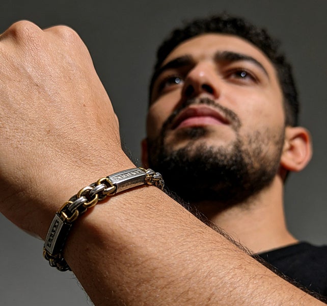 Men's Stainless Steel Chain Lobster Clasp Byzantine Chain Bracelet BSS6DGOM-2 Carousel 2