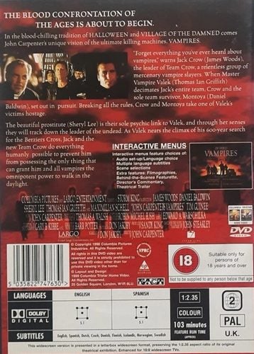 Vampires - John Carpenter, James Woods DVD Region 2 Carousel 2