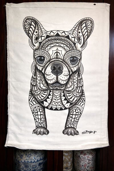 French Bulldog Oil Painting on Canvas – Balinese Artwork Carousel 1