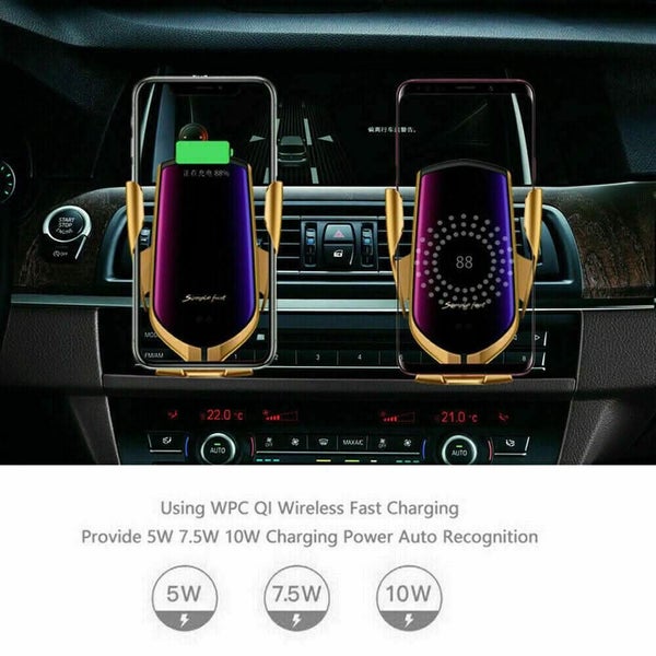 Qi Wireless Charger Car Mount Phone Holder Rack Automatic Clamping Smart Sensor Carousel 11