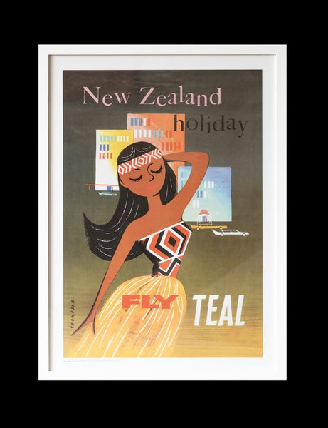 TEAL Aviation Poster — c.1950s Vintage Style — Professionally Framed Carousel 1