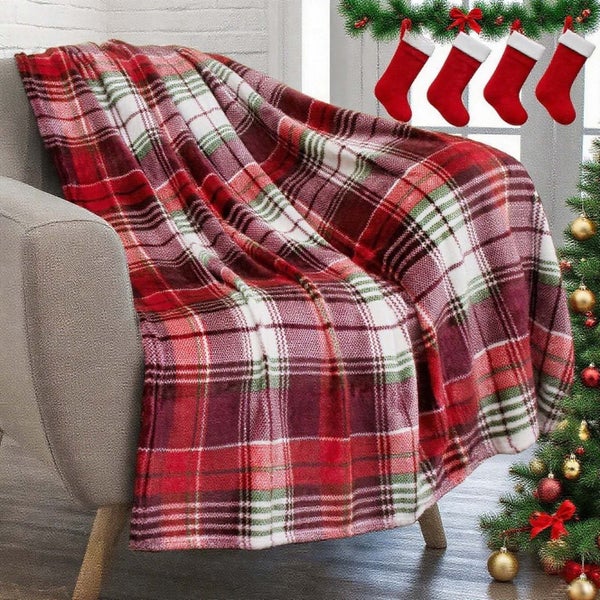 Cozy Christmas Blanket for Adults - Ultra-Soft Polyester Nap Throw (All-Sea Carousel 1