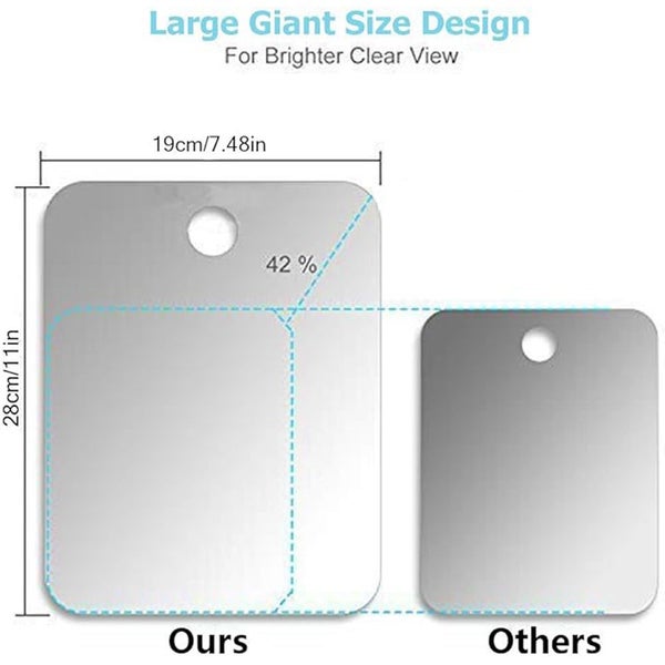 Shatterproof Anti-Fog Hanging Mirror Shower & Travel Makeup Mirror-Silver Carousel 3