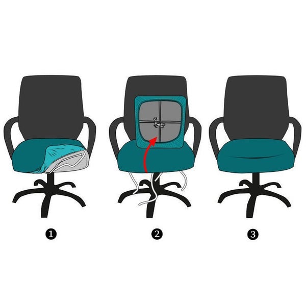 Office Chair Cover Stretch Computer Desk Task Seat Cover Rotat Slipcover Carousel 3