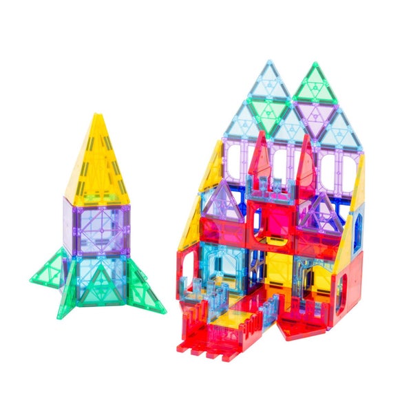 78 Pcs Non-Toxic Stem Educational Durable Magnetic Tiles / Puzzle With Storag... Carousel 1