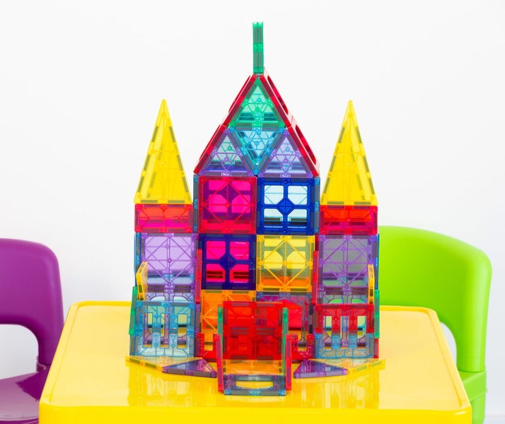 78 Pcs Non-Toxic Stem Educational Durable Magnetic Tiles / Puzzle With Storag... Carousel 2