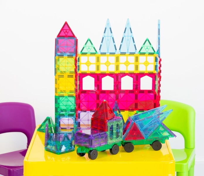 120 Pcs Non-Toxic Stem Educational Durable Magnetic Tiles / Puzzle With Stora... Carousel 2