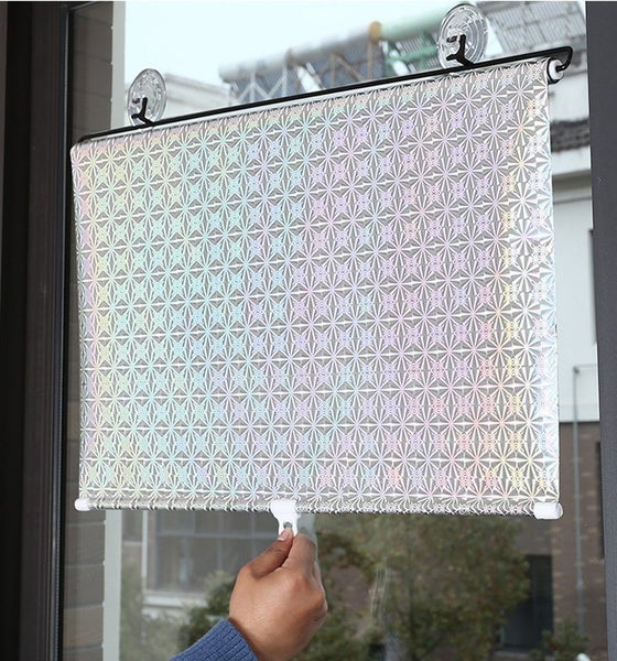 Car Home Window Retractable Roller Blinds Suction Cup Blackout Curtains-Silver Carousel 2