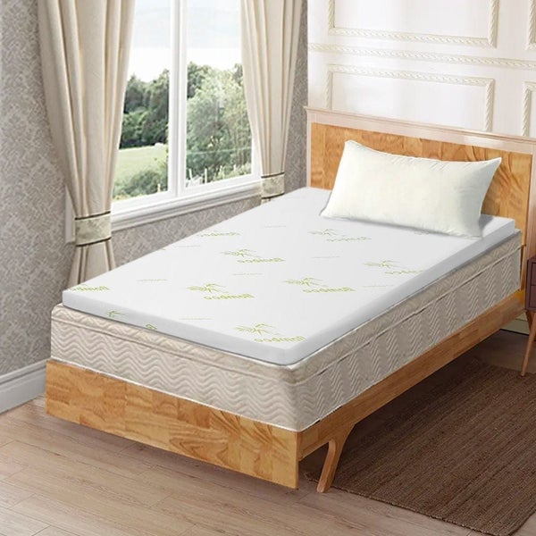 Living Today 8Cm Memory Foam Mattress Topper With Bamboo Cover Single Size Carousel 1