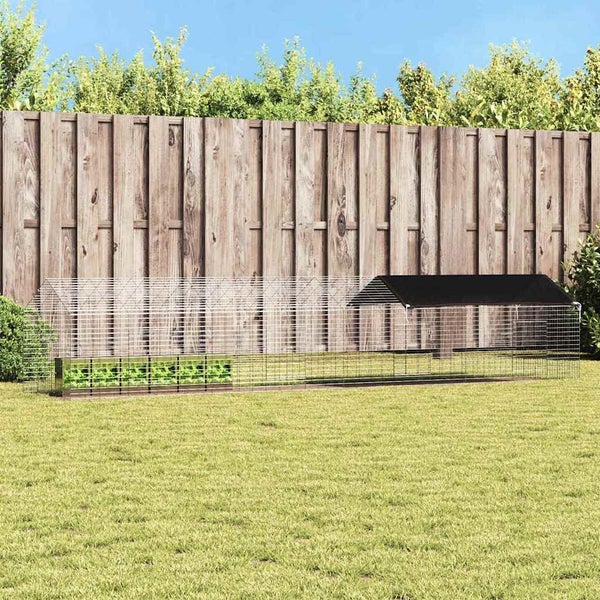 Rabbit Cage Silver 400 X 78 X 78 Cm Galvanised Steel Axbokxtn Carousel 1