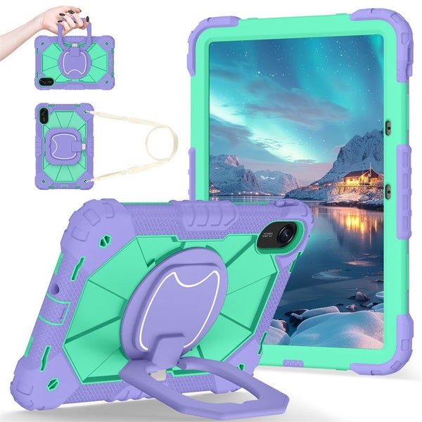 Tablet Case for Redmi Pad2 11In Shockproof Case with Strap-PurpleGreen Carousel 1