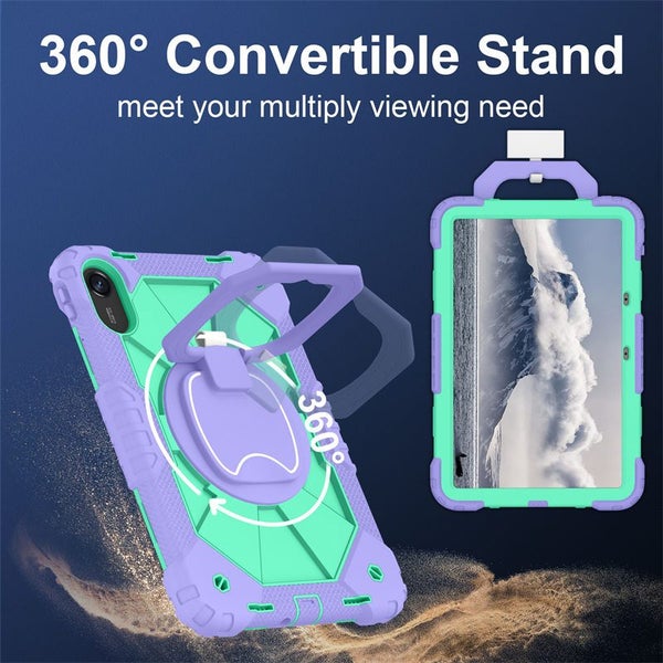 Tablet Case for Redmi Pad2 11In Shockproof Case with Strap-PurpleGreen Carousel 7