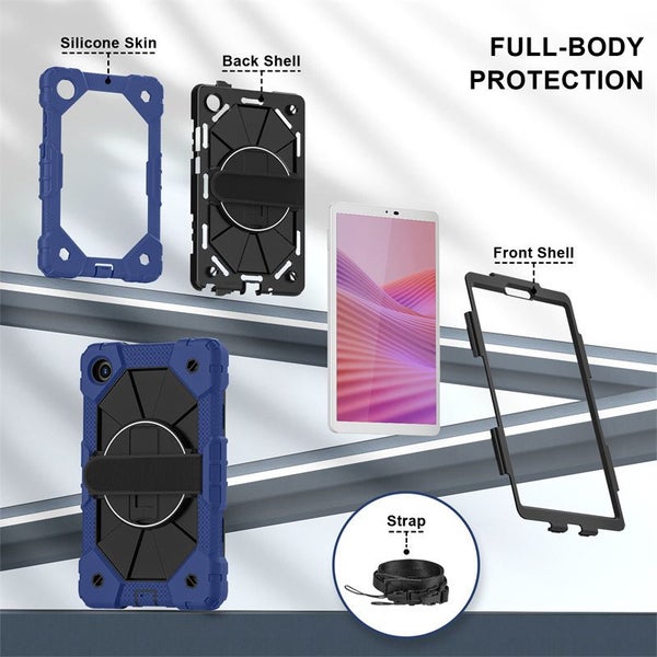 Tablet Case for Lenovo Tab One / K9 8.7 Inch with Strap-NavyBlueBlack Carousel 2