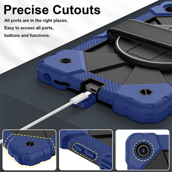 Tablet Case for Lenovo Tab One / K9 8.7 Inch with Strap-NavyBlueBlack Carousel 7