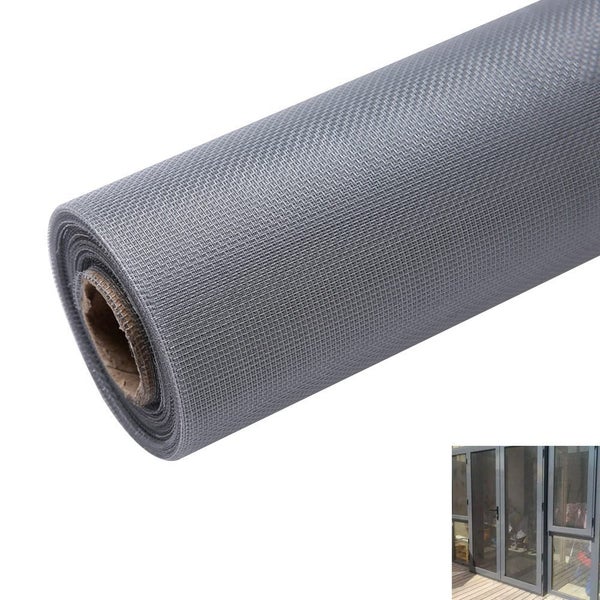 Window Screen Mesh Adjustable Window Fly Net Roll Screen Replacement-Black Carousel 1