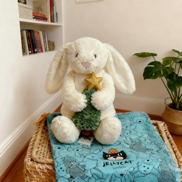 Jellycat Bashful Bunny Xmas Gifts Dust Bag Kids With Christmas Tree Plush Toys Carousel 1