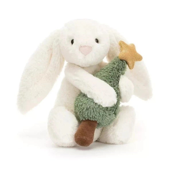 Jellycat Bashful Bunny Xmas Gifts Dust Bag Kids With Christmas Tree Plush Toys Carousel 2