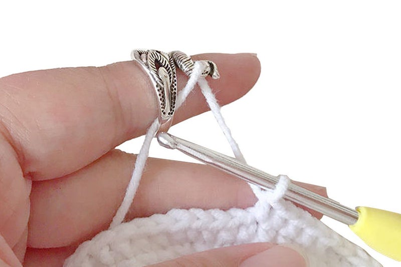 2Pcs Knitting Loop Ring Peacock Open Finger Ring Adjustable Sewing Tool-Style 24 Carousel 2