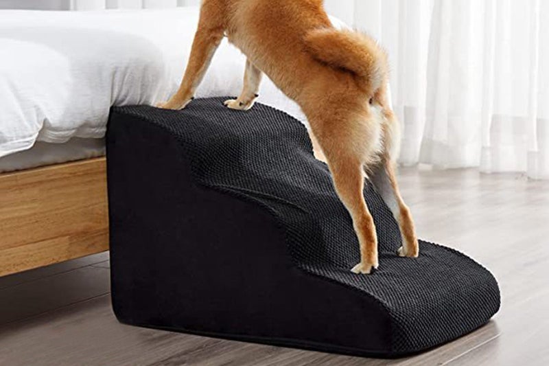 Foam Dog Stairs Ramps Non Slip Pet Steps for Older Dogs Injured-Black Carousel 2