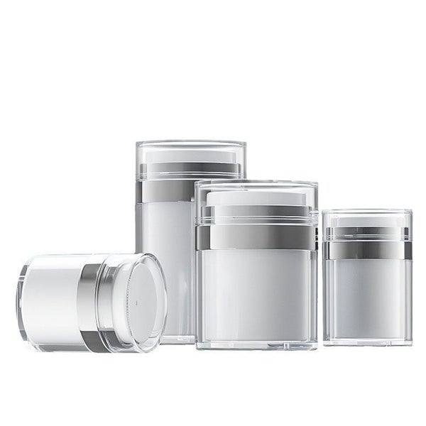 3Pcs Travel Vacuum Cream Jar Set Refillable Pump Press Cosmetic Container Carousel 1