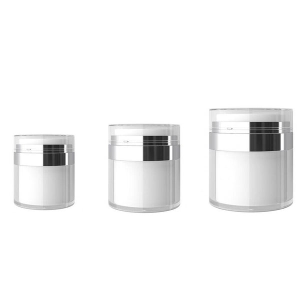 3Pcs Travel Vacuum Cream Jar Set Refillable Pump Press Cosmetic Container Carousel 2