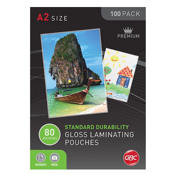 GBC A2 Gloss Laminating Pouch, 80 Micron, Gloss, Pack of 100's Carousel 1