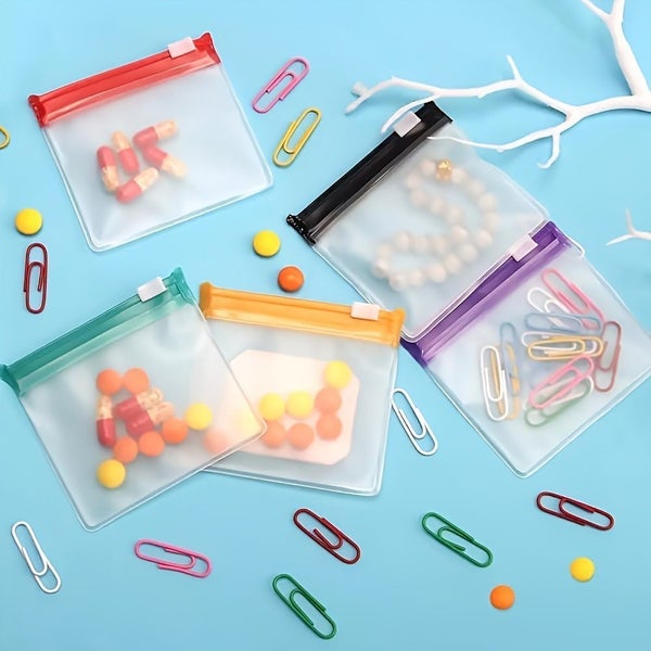 10PCS Mini EVA Pill Storage Bags -Thick Self-Sealing Ziplock Pouches -Orange Carousel 2