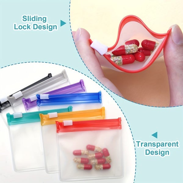 10PCS Mini EVA Pill Storage Bags -Thick Self-Sealing Ziplock Pouches -Orange Carousel 4