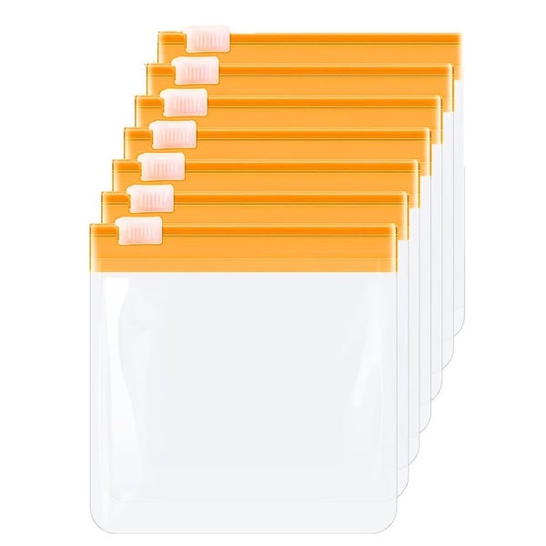 10PCS Mini EVA Pill Storage Bags -Thick Self-Sealing Ziplock Pouches -Orange Carousel 1