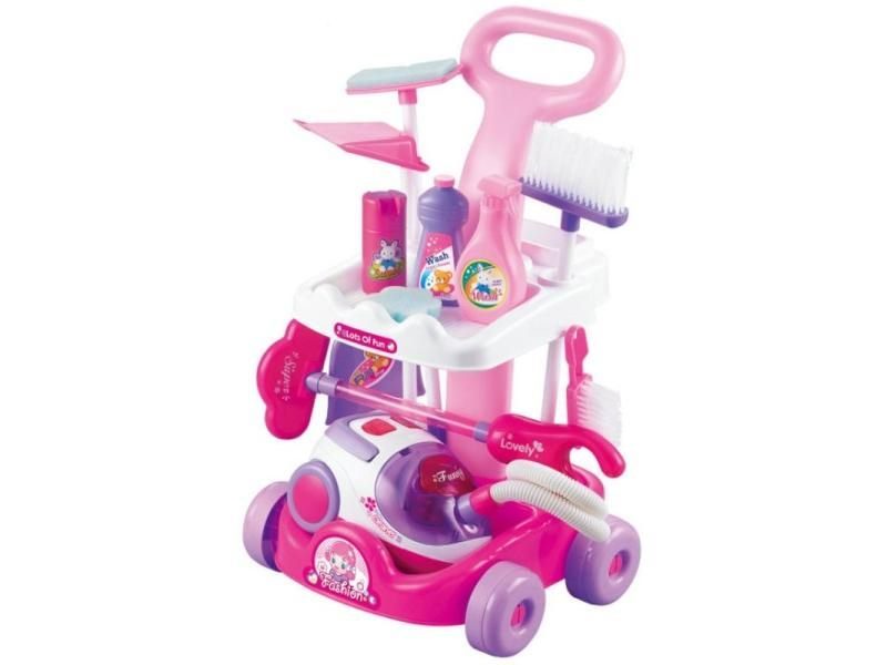 1 Pcs/set Pretend Play Toy Vacuum Cleaner Cart For Baby Kids Play House Dolls Carousel 4
