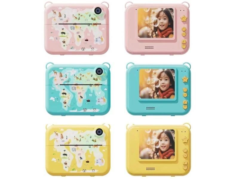 Print Camera For Kids 2 Inch Screen With 3 Print Papers Birthday Gift HD Toy Carousel 4