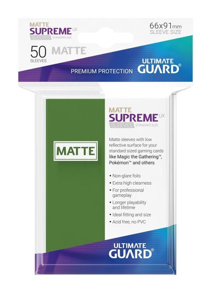 Ultimate Guard Green Supreme Matte Sleeves Carousel 1