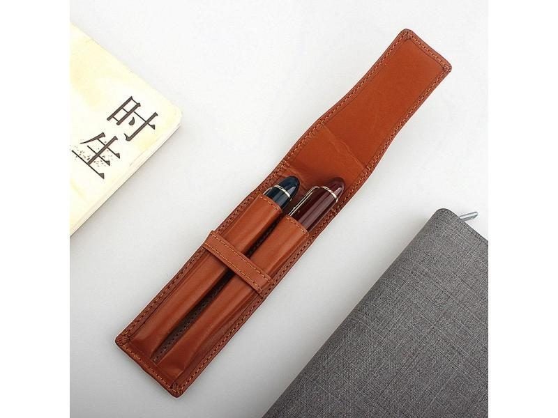 Handmade PU Leather Pencil Bag Fountain Pen Case Holder Vintage Retro Style Carousel 2