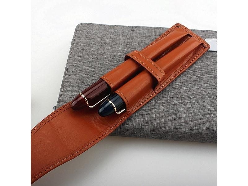 Handmade PU Leather Pencil Bag Fountain Pen Case Holder Vintage Retro Style Carousel 4
